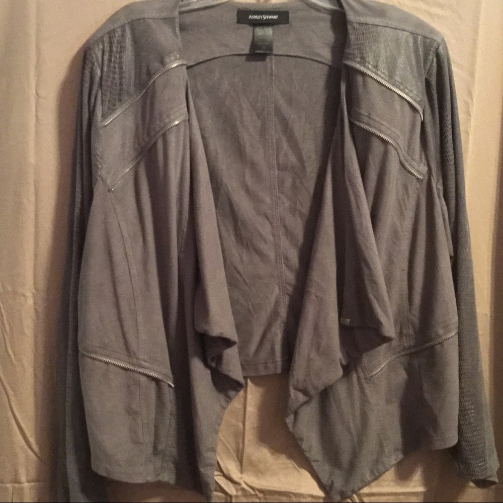 Ashley Stewart gray moleskin jacket